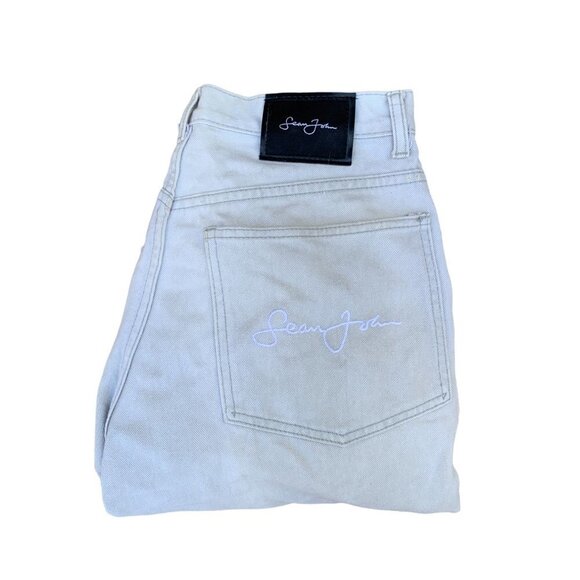 VINTAGE Sean John Embroidered Jeans Size 32 Cream - Picture 2 of 8